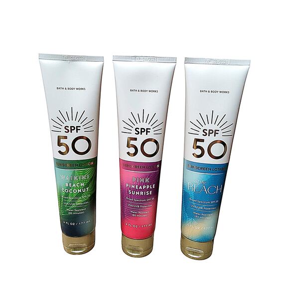 TROPICAL SPF50 SUNSCREEN LOTION 3 PC SET WATER RESISTANT BY BATH & BODY WORKS - Picture 1 of 1
